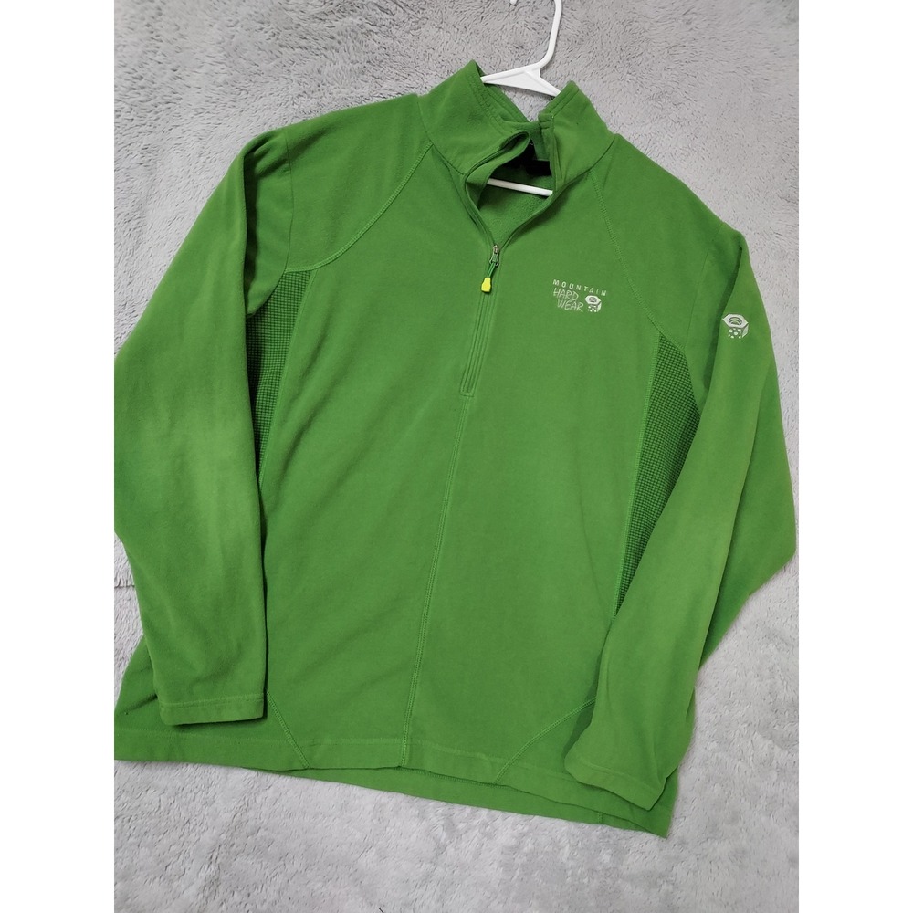 Mountain Hardwear Pullover Mens XL Quarter Zip Fleece Green Sweater Hiking